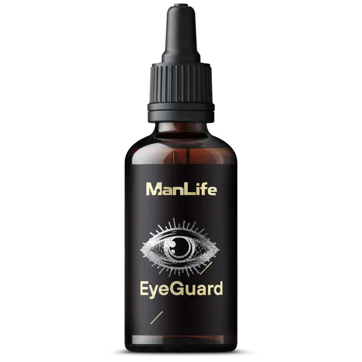 ManLife EyeGuard krople do oczu w butelce z ciemnego szkła z zakraplaczem, suplement diety wspierający zdrowie oczu.